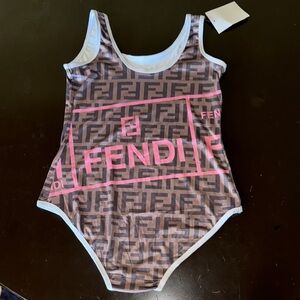 Unique style Brown and Pink One Piece Swimsuit